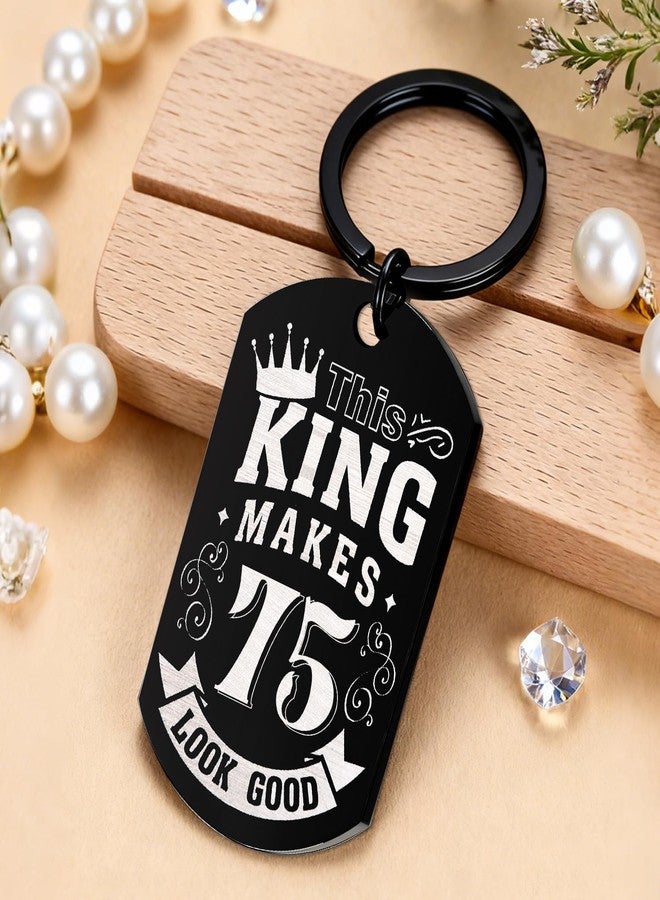 Keluna 75th Birthday Gifts for Men - 4Pcs 75 Year Old Mens Birthday Gifts Ideas, Funny Baseball Cap, Socks, Keychain, Greeting Card with Envelope, Cool 75th Presents for Him Dad Granpa Husband Boss - Image 5